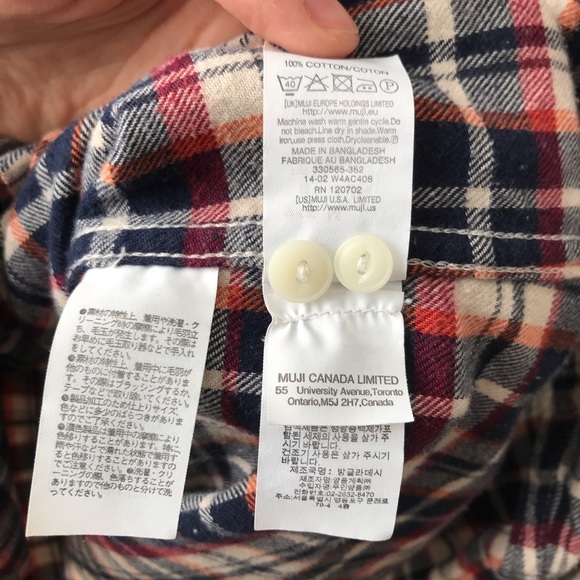 Muji plaid flannel shirt - Picture 5 of 6
